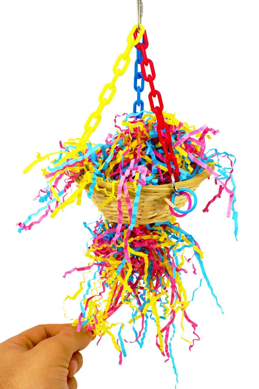 Shred Basket Swing Bird Toy for Parrot, Cockatiel, Conure, P...