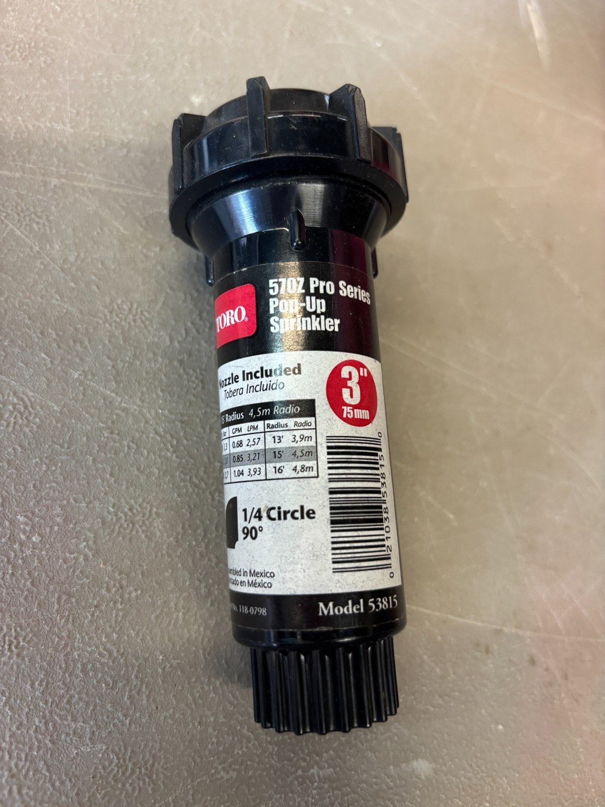 Toro Pro Series Pop-Up Sprinkler Head - 3" Diameter, 1/4 Cir...