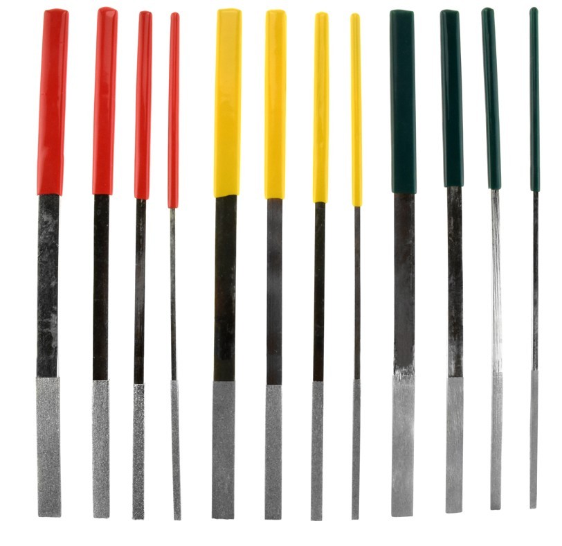 Dog & Cat Diamond File Set, 12 Piece Flat Dipped Handle, Gri...