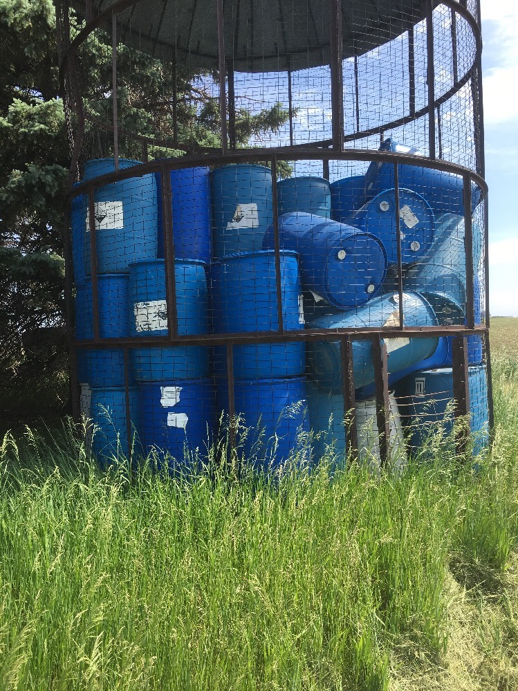 Rain Blue Plastic Water Storage Barrel Drum - 55 Gallon Cont...