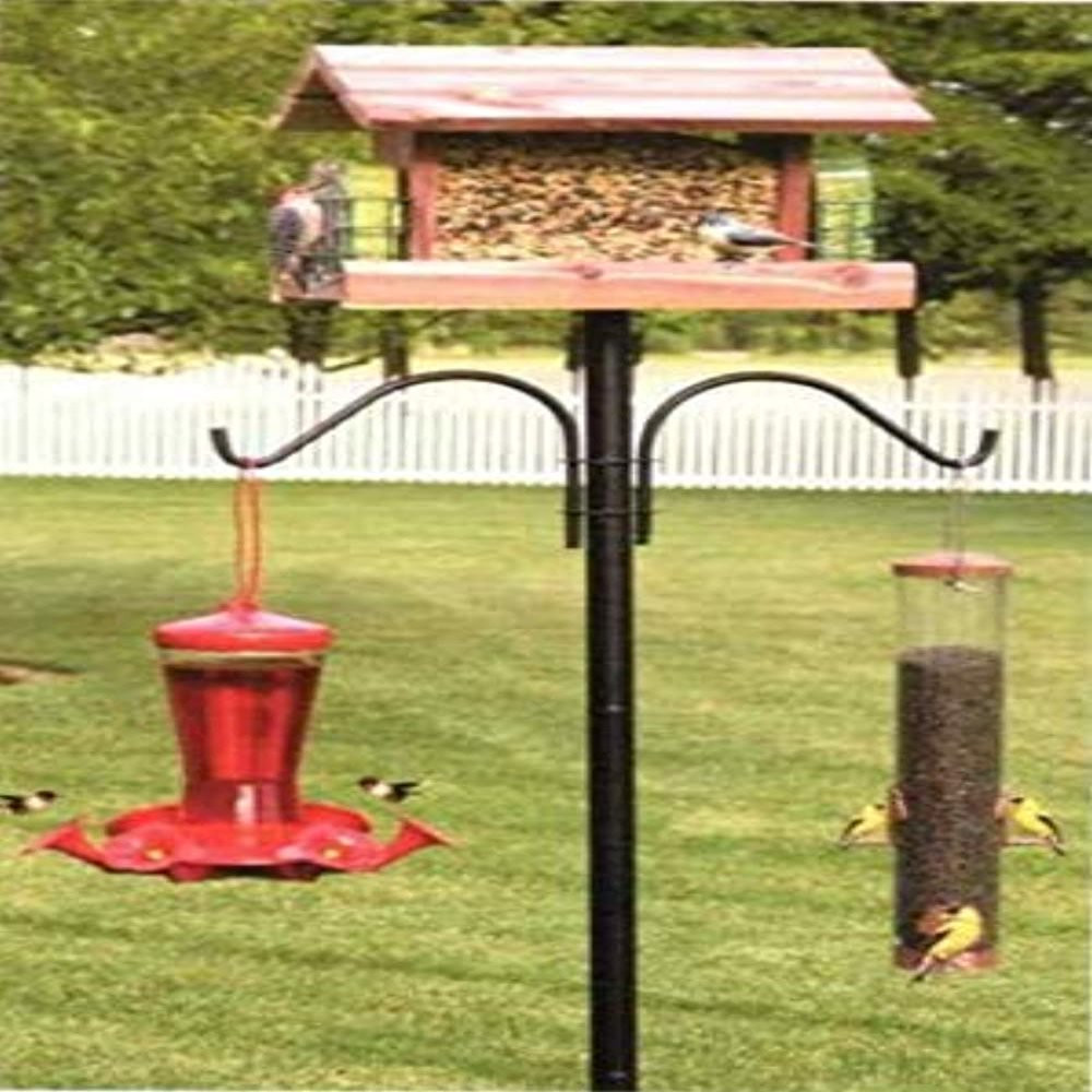 Wild Bird Feeder Pole With 5 Ft Installed Height and 2 Remov...