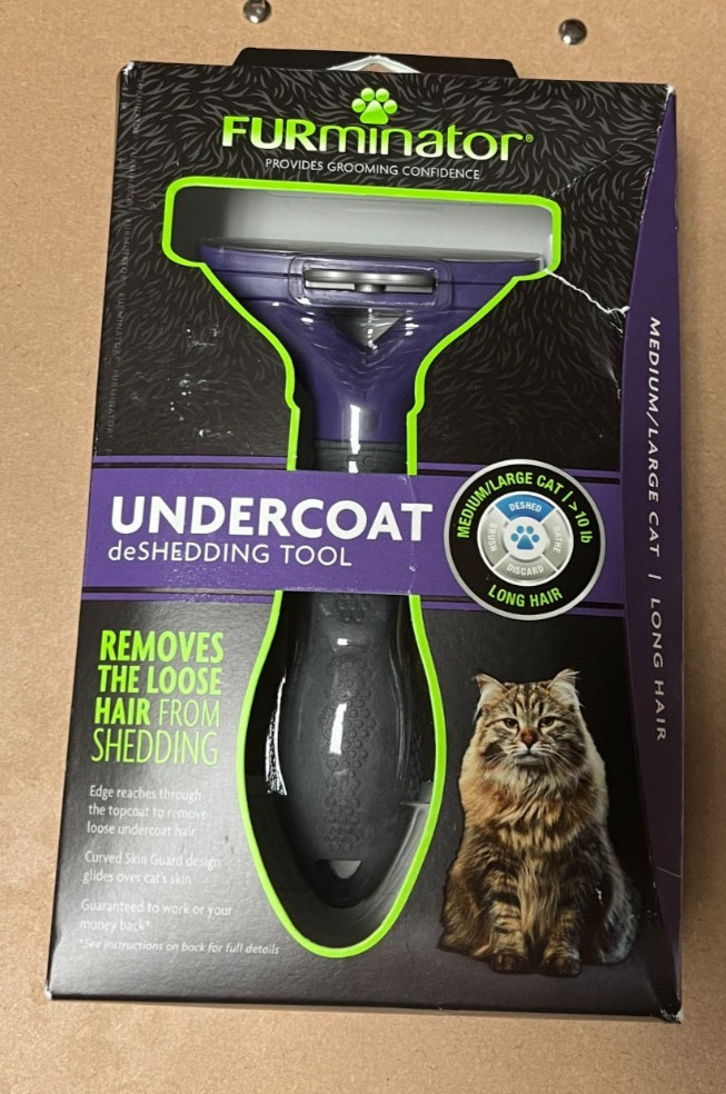 FURminator Long Hair Deshedding Tool for Cats Over 10lbs