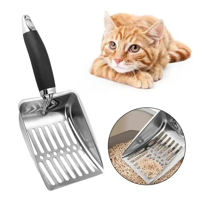Stainless Steel Cat Litter Scoop, Metal Kitty Scooper