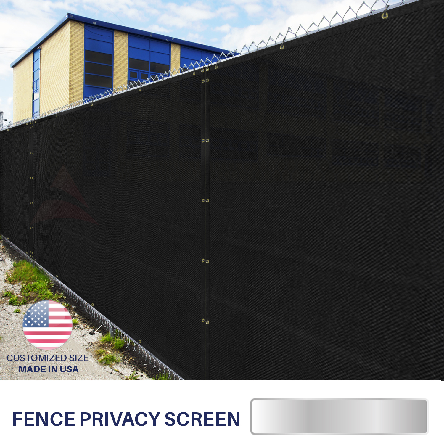 Customizable Black Fence Privacy Wind Screen Mesh Shade Yard...