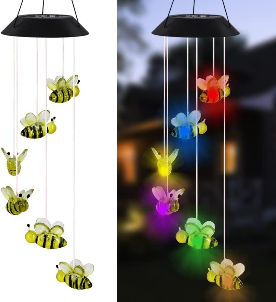 Mortime LED Solar Wind Chime - 25 Inch Home Garden Decor