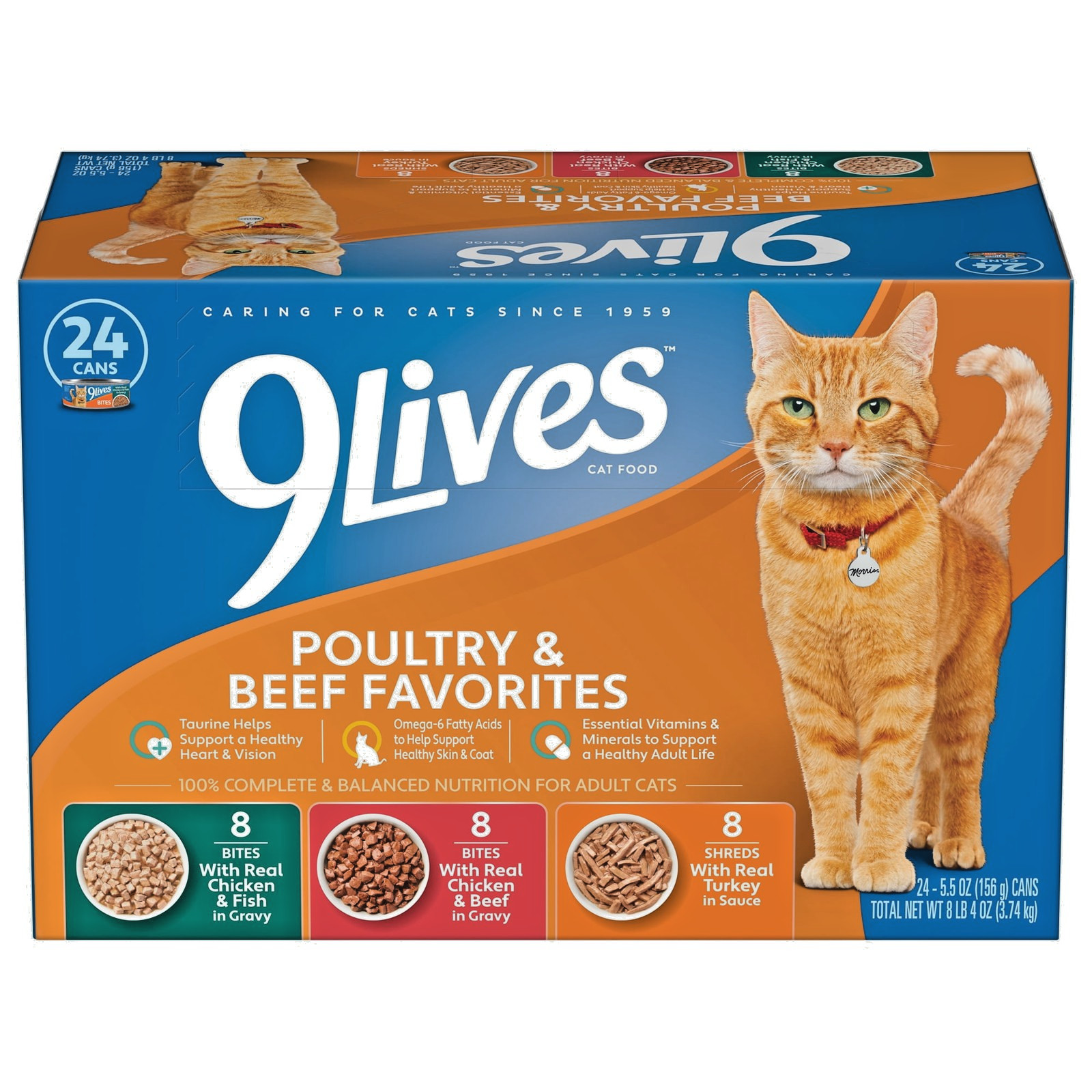 9Lives Poultry & Beef Favorites Wet Cat Food Variety Pack 5....