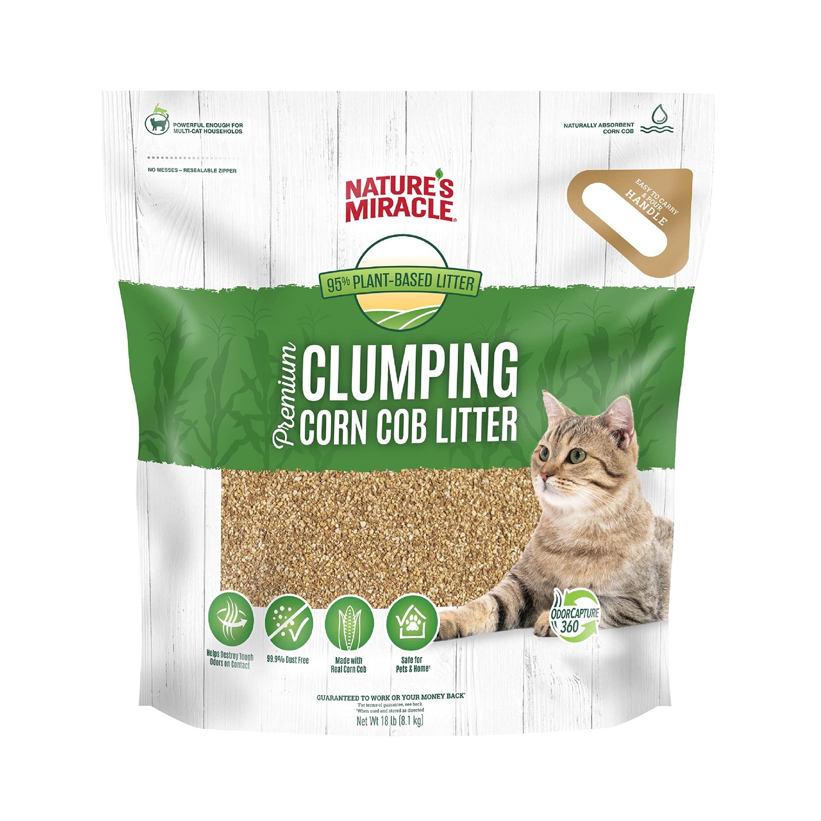 Nature's Miracle Premium Clumping Corn Cob Litter, Tough Odo...