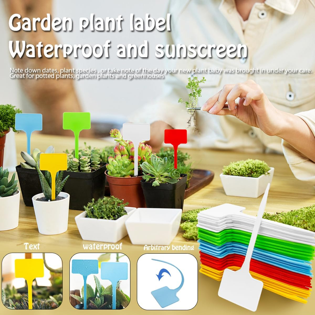 Plant Markers - T-Type Plastic Tags - Nursery Garden Labels...