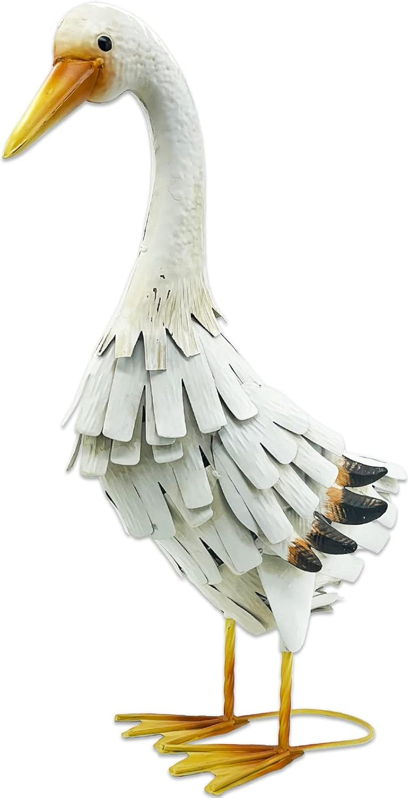 Metal Duck Garden Statue Outdoor Decor Yard Art Sculpture