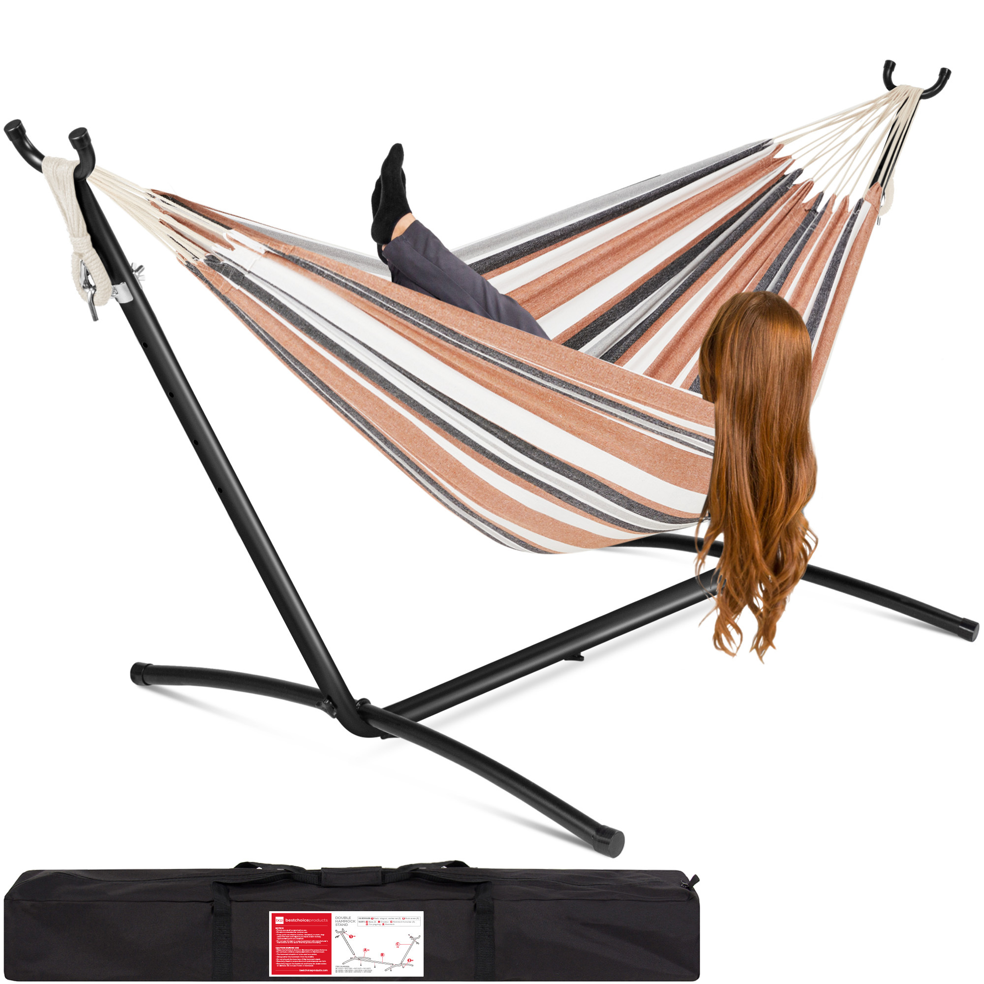Best Choice Brazilian Hammock Carrying Bag, Steel Frame, 2-P...