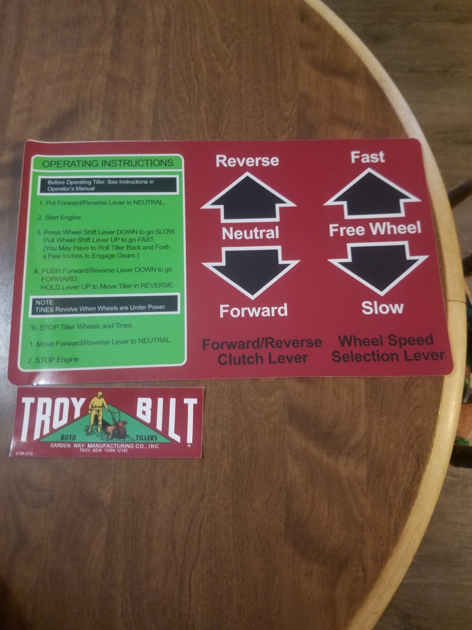 Troy-BilT Horse Model Tiller Hood Decals