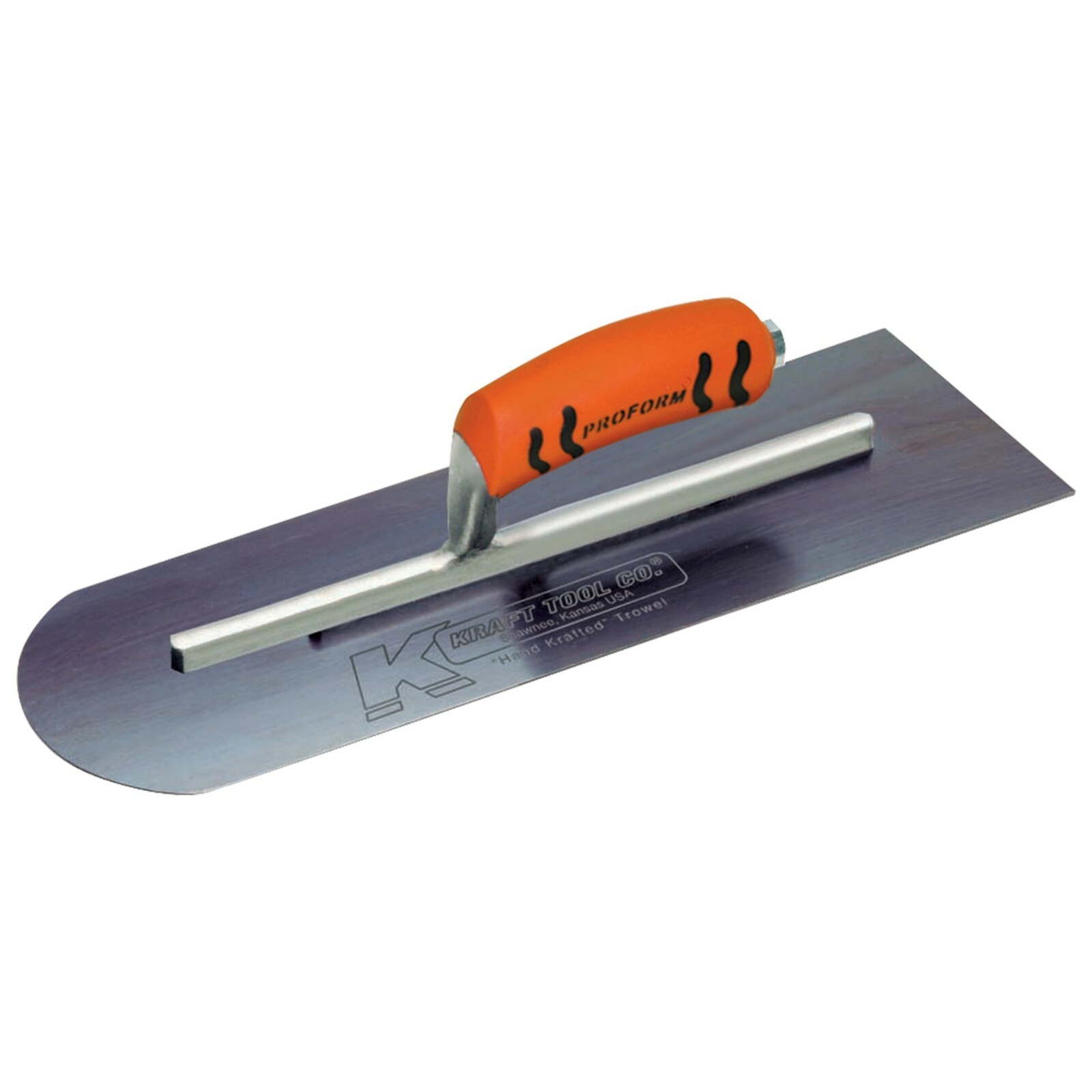 Round Front/Square Back Blue Steel Concrete Finishing Trowel...