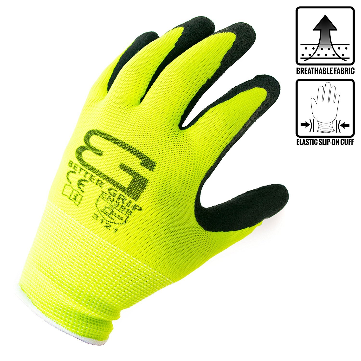 Better Grip Knit Latex Dip Nylon Sandy Latex Coated Work Glo...