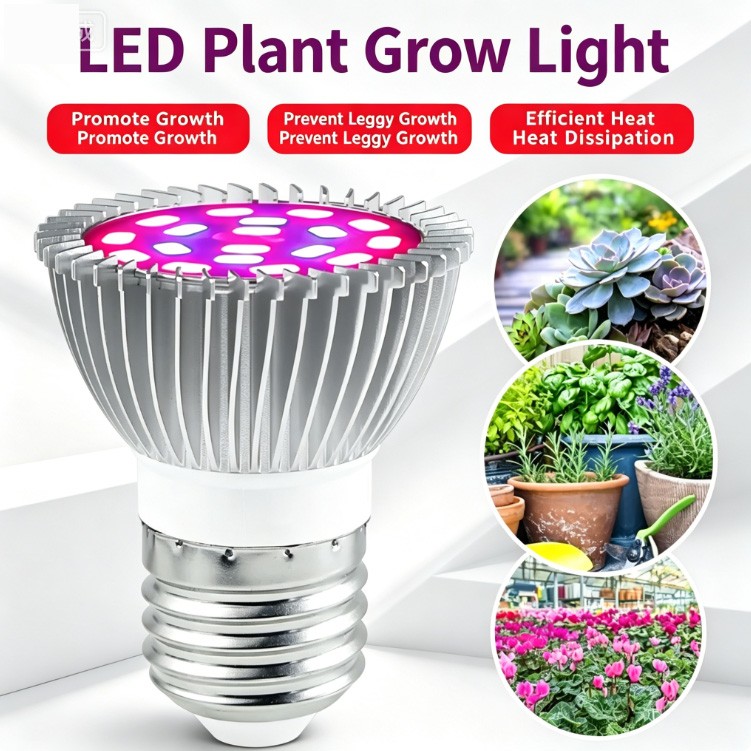 E27 Full Spectrum LED Grow Light Bulb for Seedlings - Indoor...