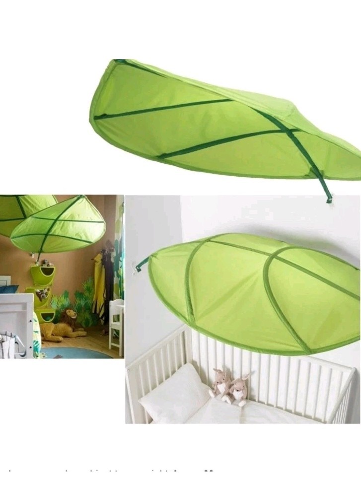 IKEA LOVA Green Leaf Kids Bed Canopy Tent 54" X 35"