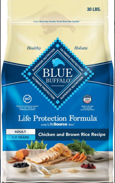 Blue Buffalo Life Adult Chicken & Brown Rice Recipe Dry Dog...