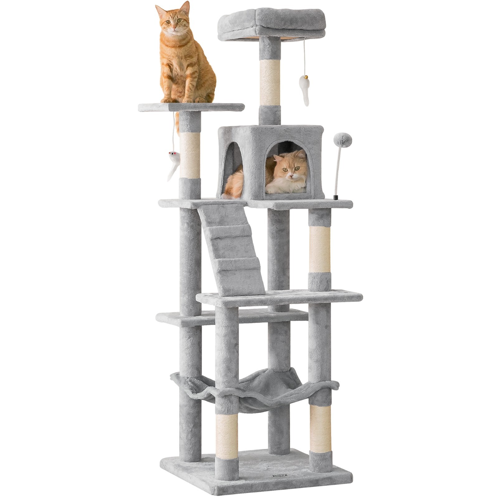 63.8" Sturdy Cat Tree Tower Condo With Scratching Post