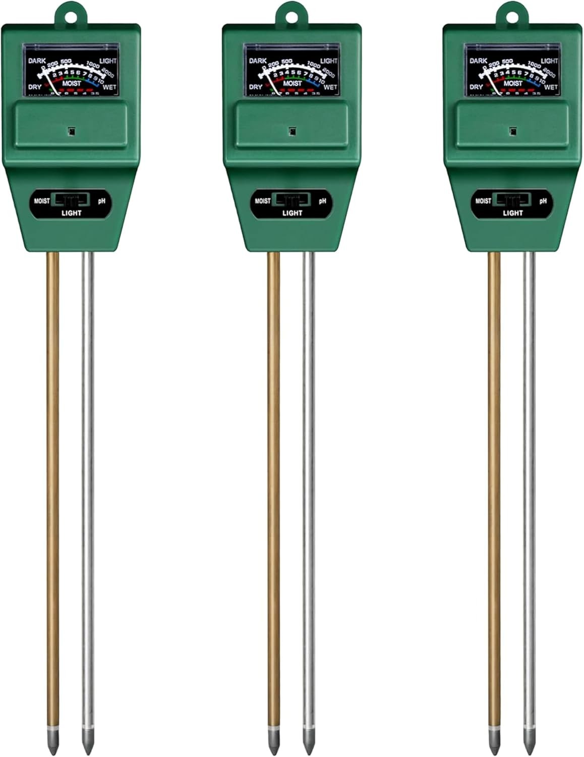 Soil pH, Moisture, Light Meter - 3-in-1 Garden Tool Kit