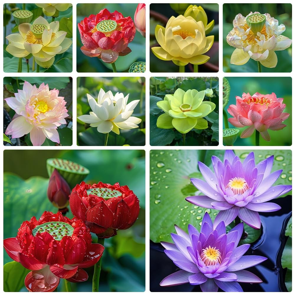 60Pcs Mixed Bonsai Lotus Seeds for Water Bowl Planting