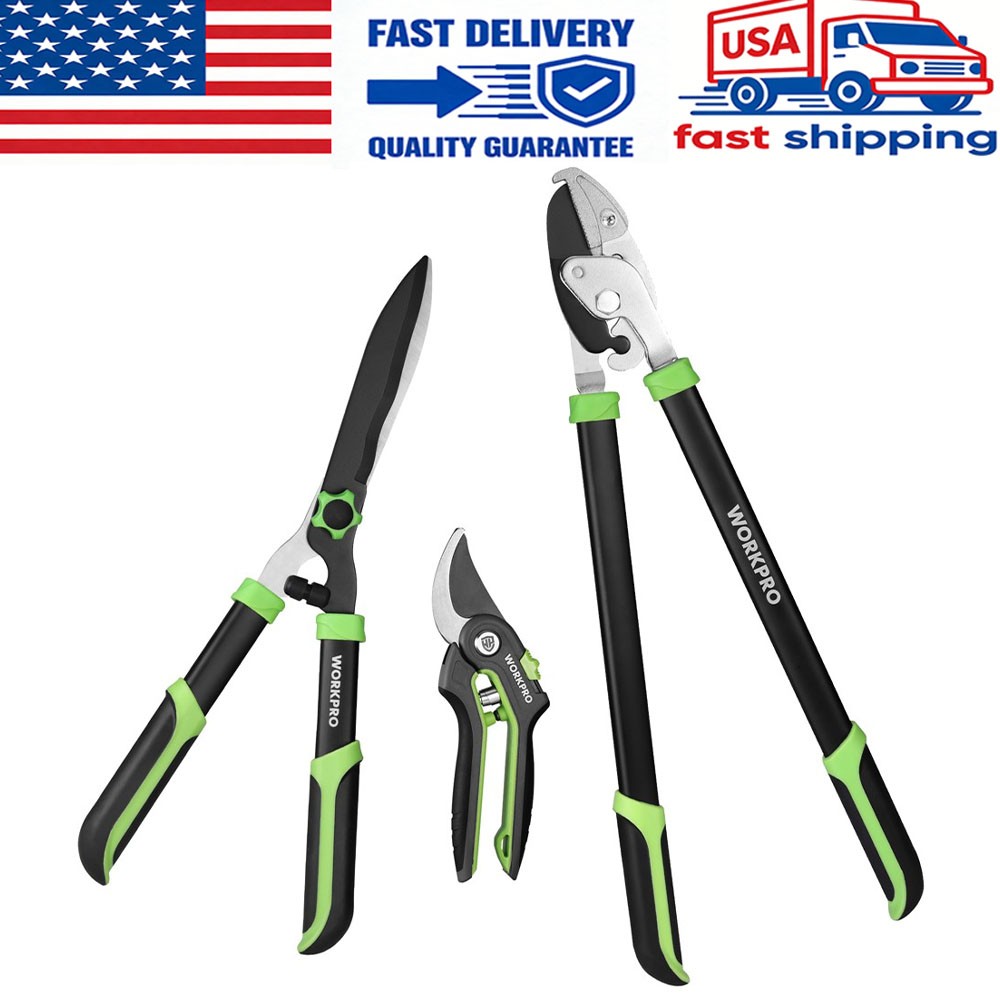 WorkPro Gardening Clippers Set: 20" Hedge Shear + 24" Anvil...
