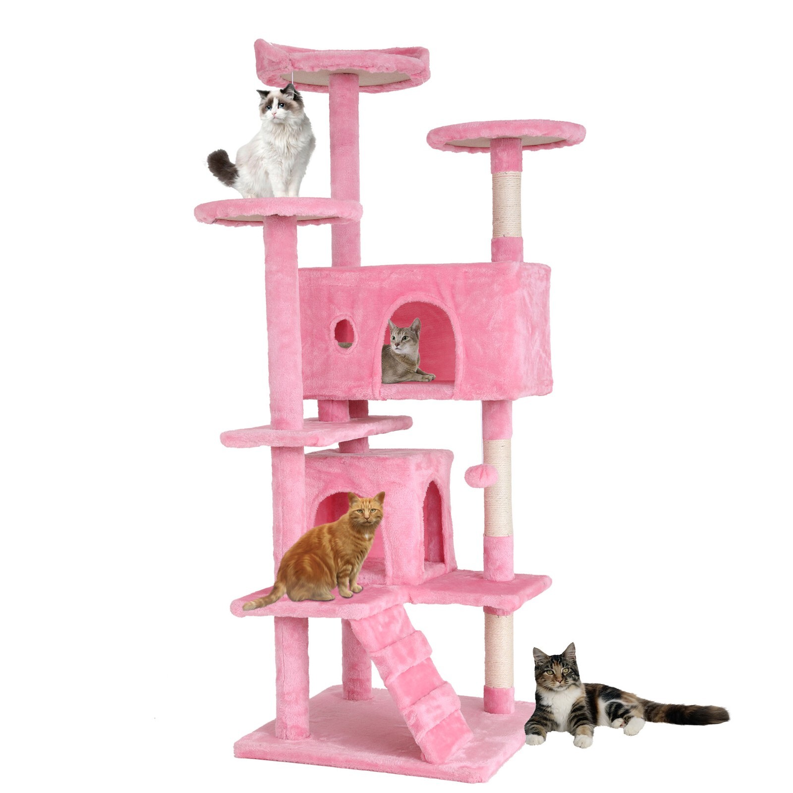 Cat Tree Tower 54in with Scratching Posts