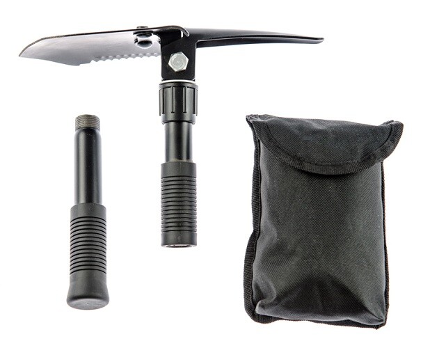 Black Camping Mini Folding Shovel Pick Saw Set