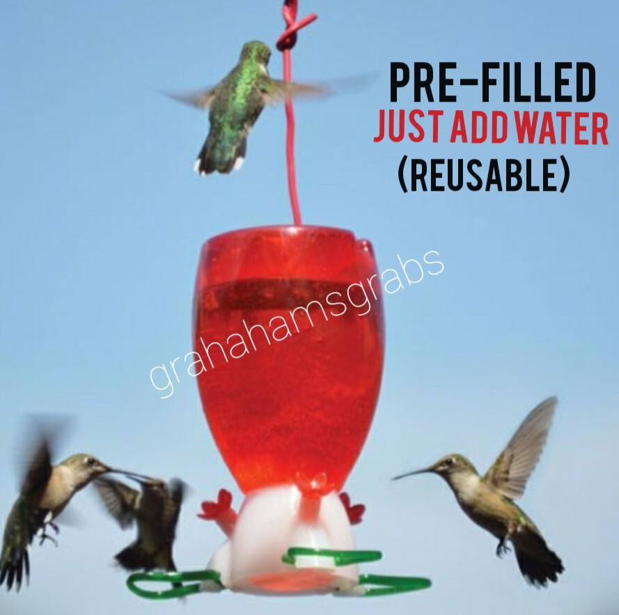 Big Red Hummingbird Feeder Pre-Filled Reusable