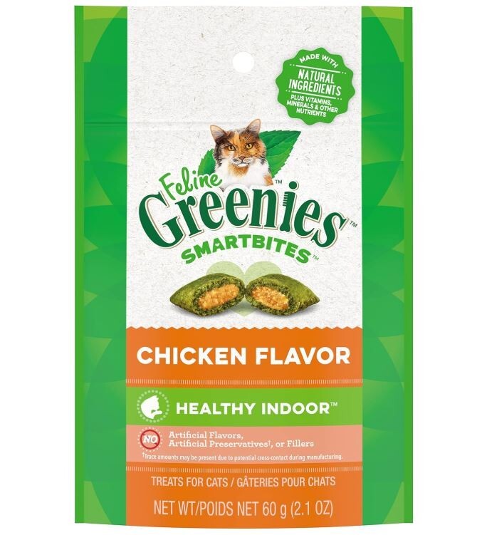 Feline Greenies SmartBites Hairball Control Cat Treats Chick...
