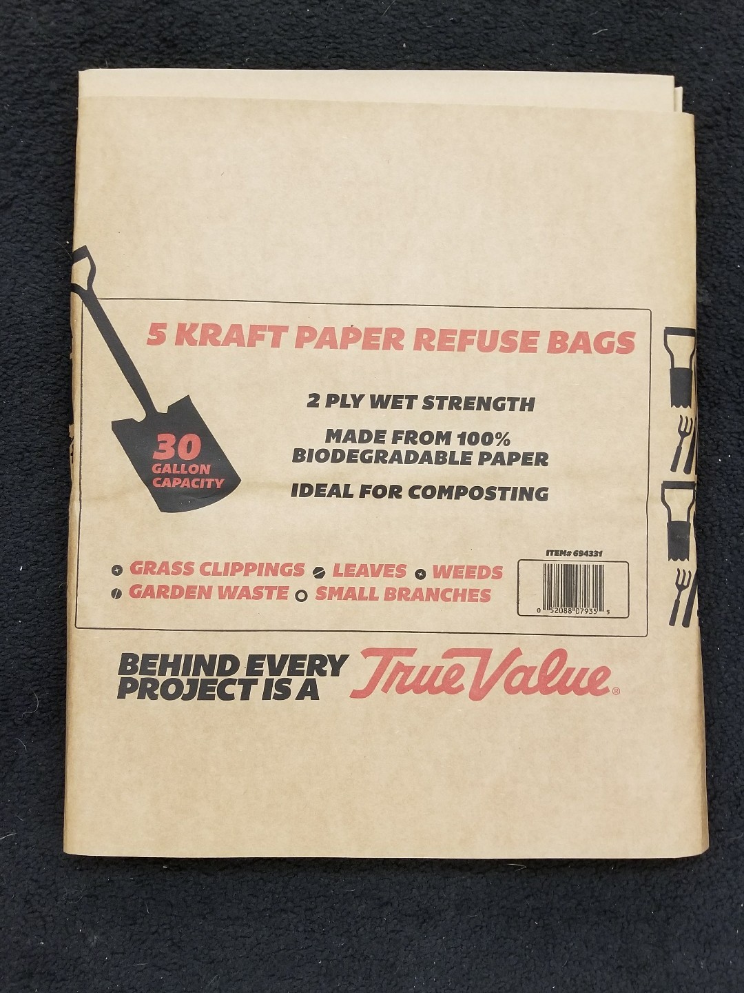 True Value Lawn & Leaf Bags - 5 Pack, 30 Gallon Capacity