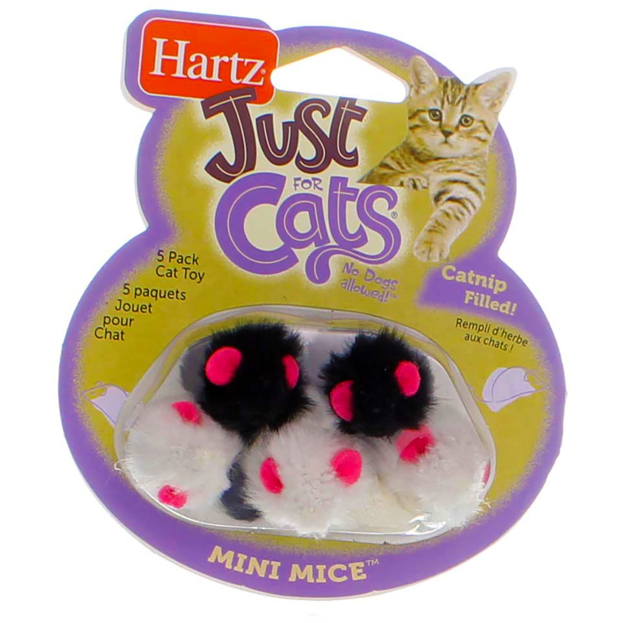 Hartz Just for Cats Mini Mice Cat Toy, Catnip Filled, 3 Pack