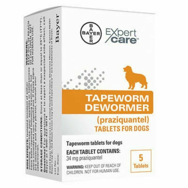 Elanco Tapeworm Dewormer Tablets For Dogs - 5 Count - 34mg