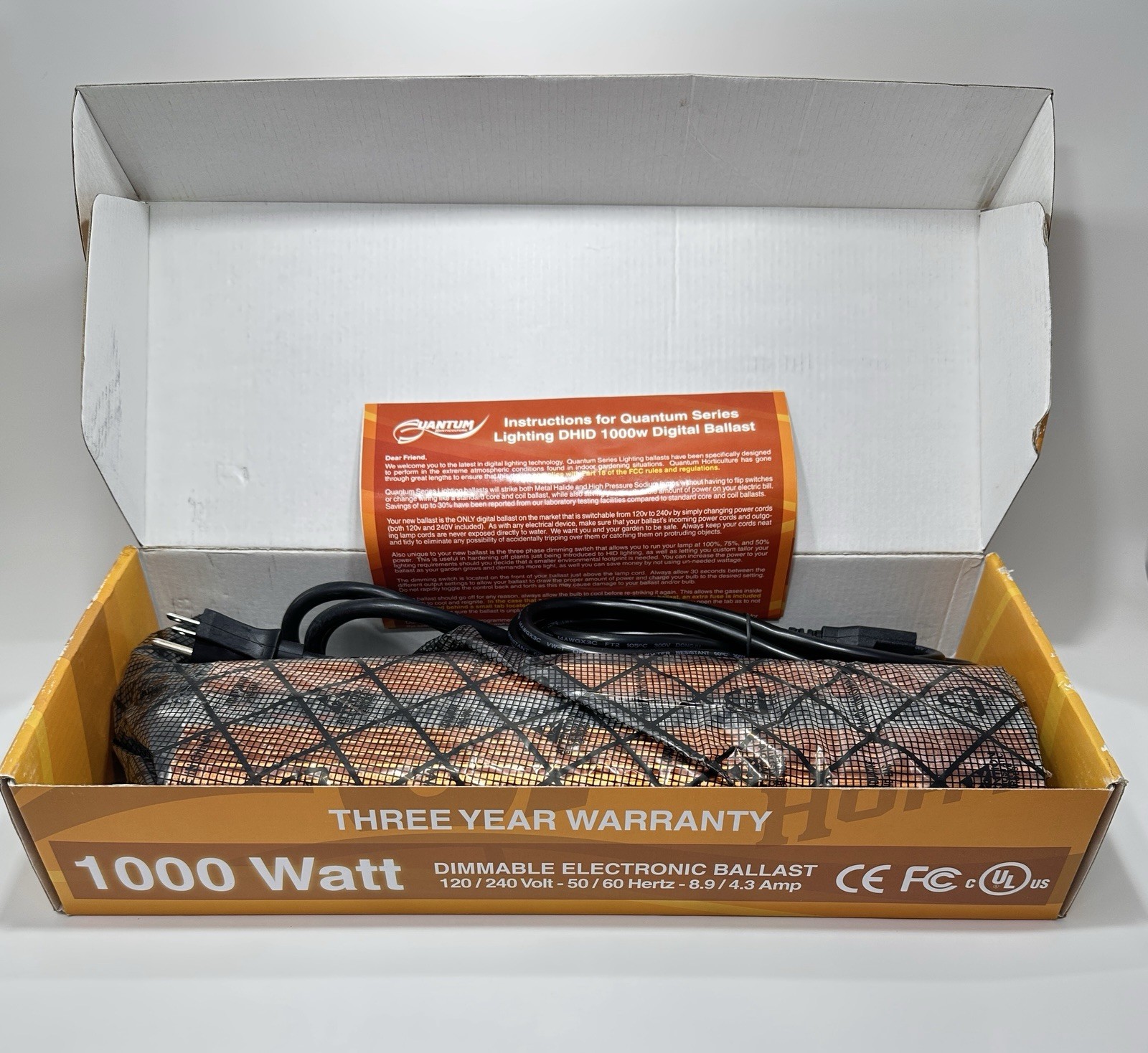 Quantum Horticulture QUANTUM-1000 Digital Ballast - 1000W Op...