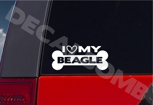 Beagle "Dog Bone" Decal Sticker - Puppy Treat (NEW)