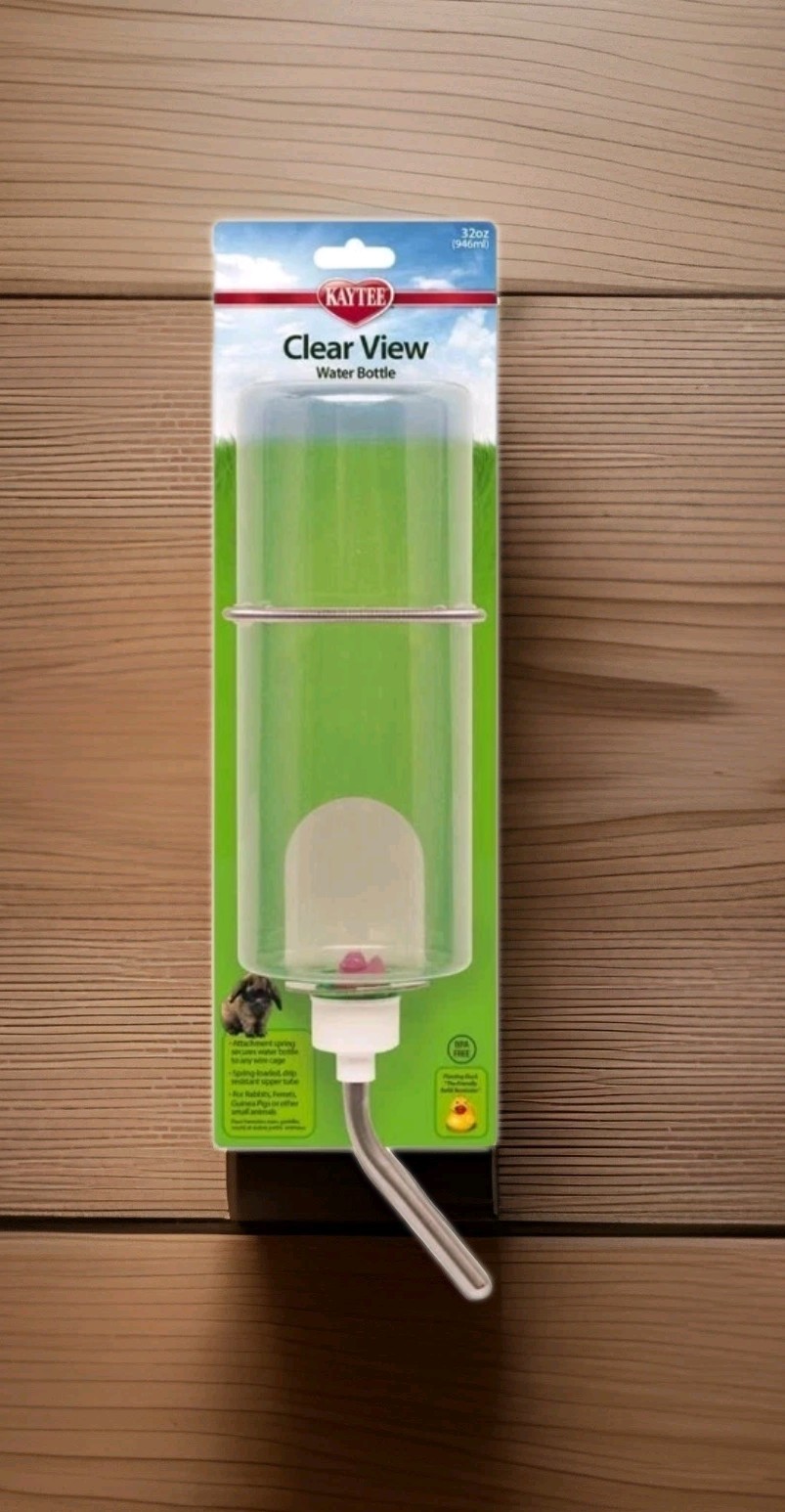 Kaytee Clear View Water Bottle - 32 oz Heavy Duty Spring Bot...