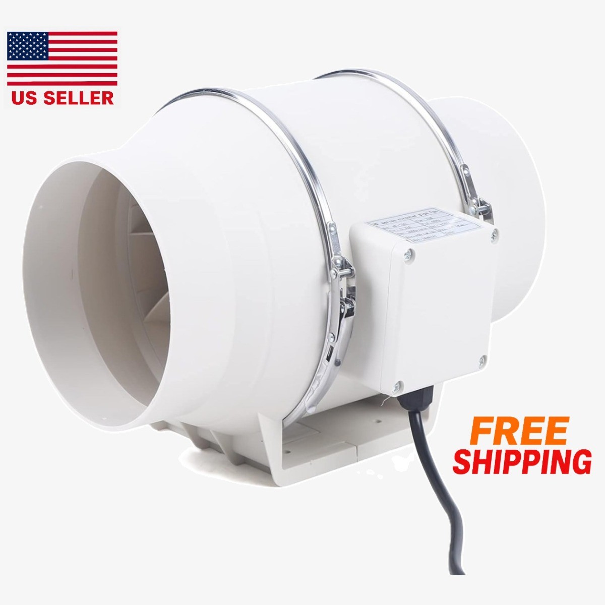 Inline Duct Booster Fan HVAC Ventilation Exhaust Intake Blow...