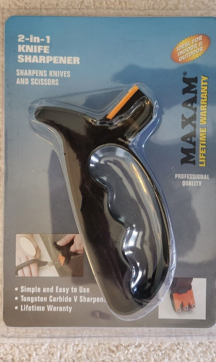 Maxam 2-in-1 Professional Knife Scissors Sharpener Tungsten...
