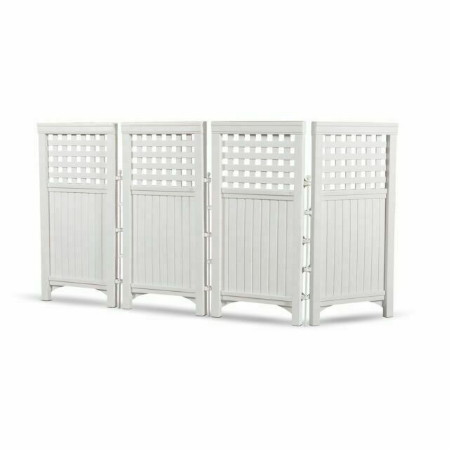 Suncast Outdoor Screen Enclosure - 4-Panel Wicker Resin Reve...