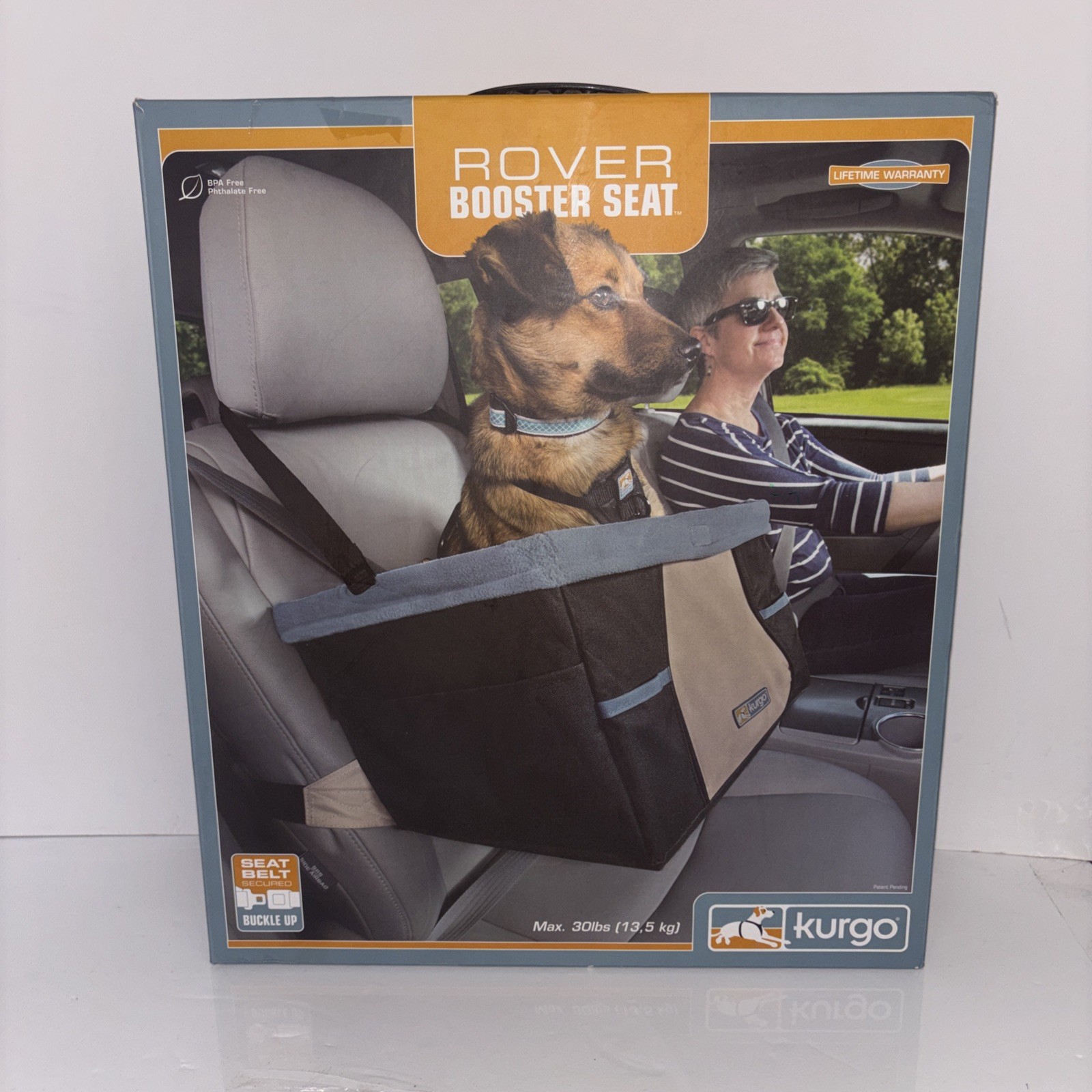 Kurgo Rover Booster Seat (Up to 30lb), Safety Seatbelt