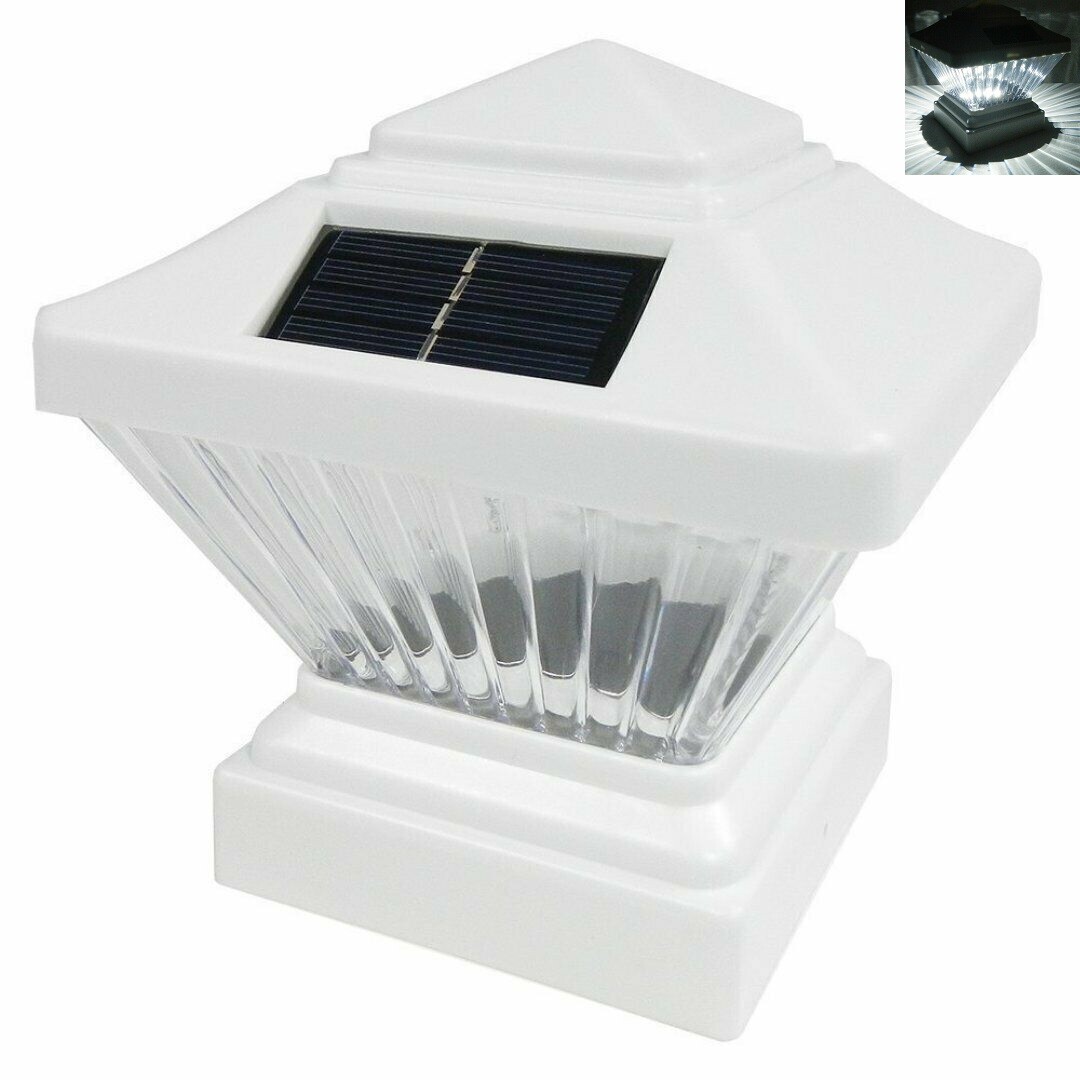 Solar Post Cap Lights - Black or White - 8 Pack LED Deck Fen...