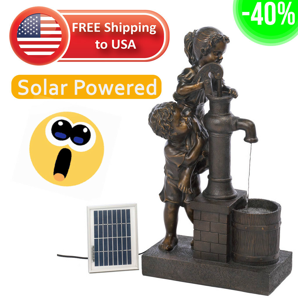 Solar-Powered Water Pump Decoration for Lawn & Garden
