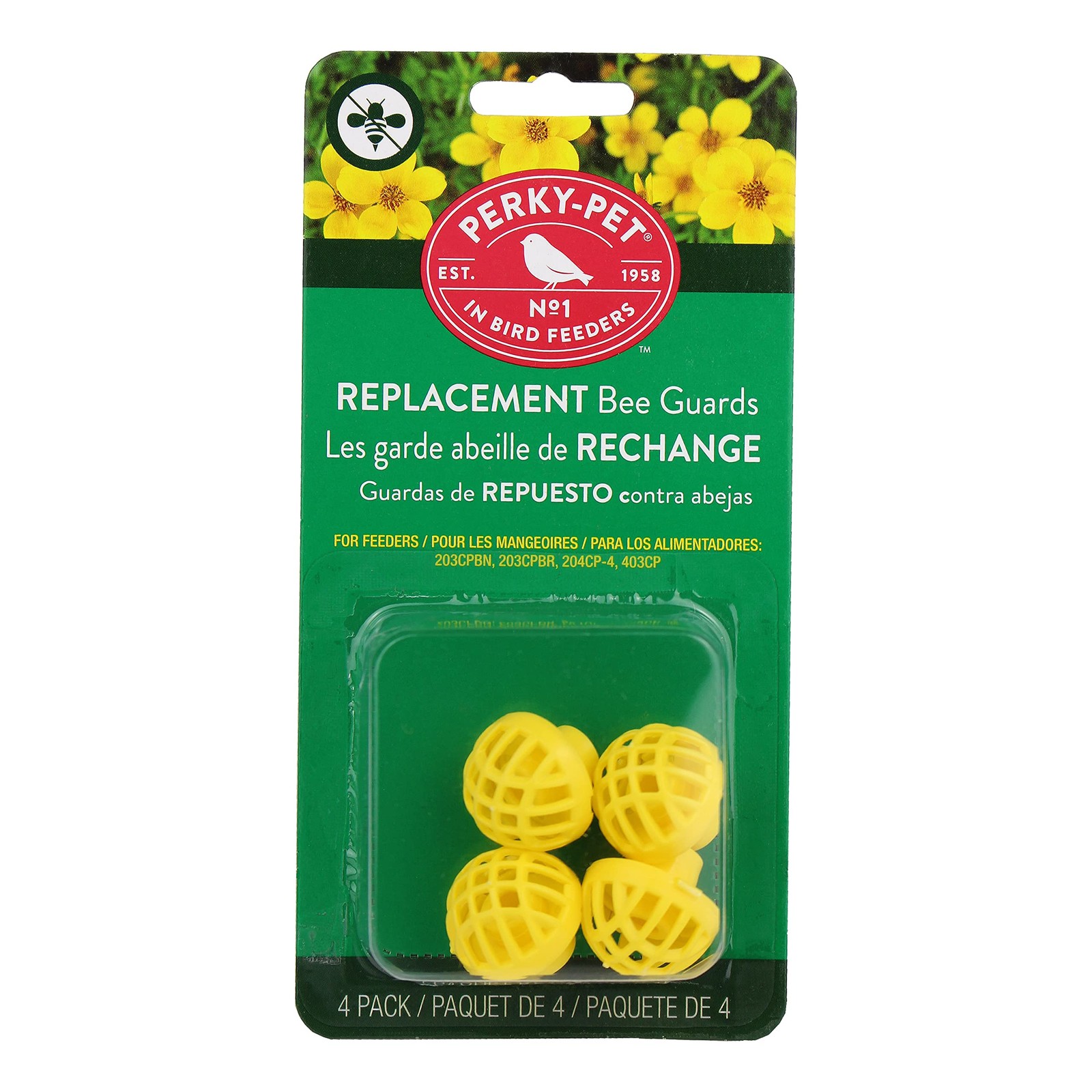 Perky-Pet Bee Guards Hummingbird Feeder Replacement Yellow 4...