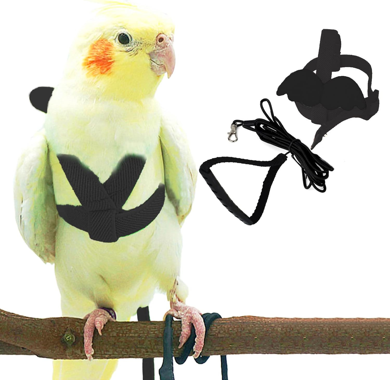 Pet Parrot Bird Harness and Leash, Adjustable Anti-Bite Trai...