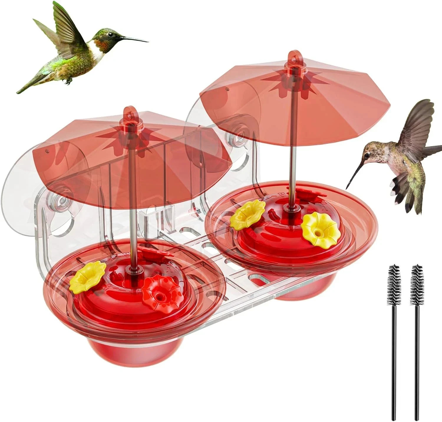 Window Hummingbird Feeder With Strong Suction Cups, 2.6 Oz
