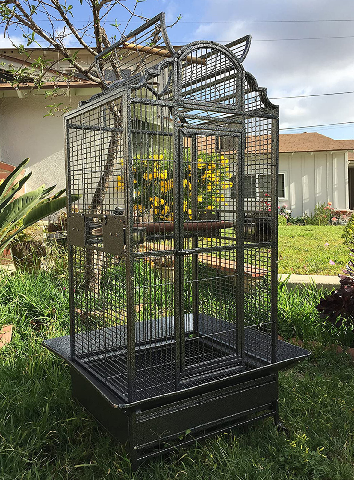 64" Large Elegant Bird Parrot Play-Top Cage Cockatiel Macaw...