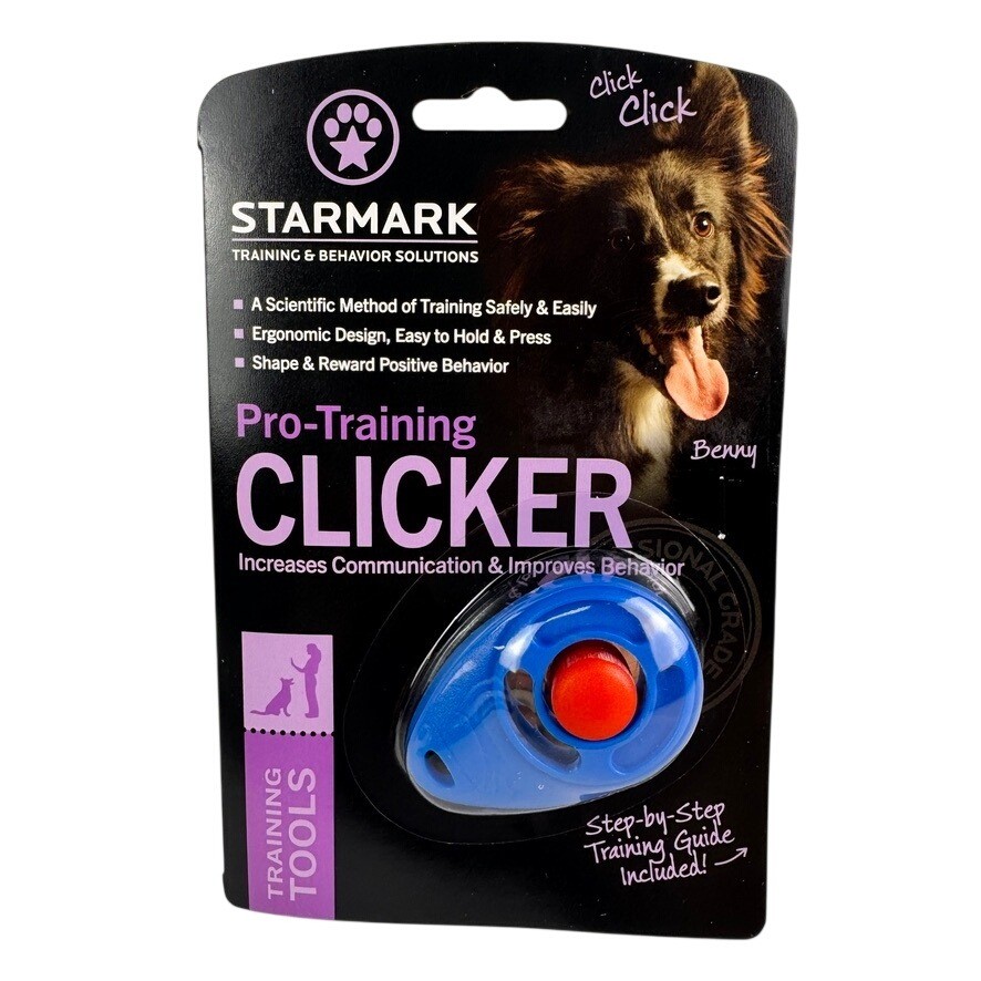 Starmark Pro-Training Clicker Dog Training Tool Blue Guide