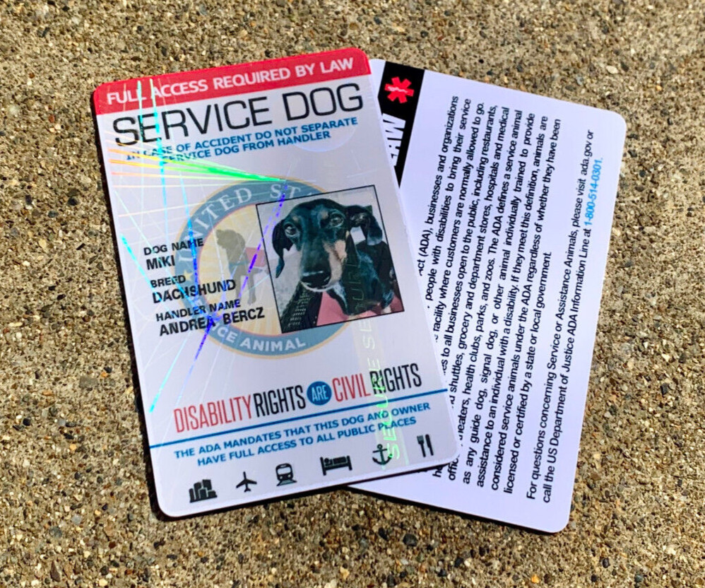 Service Dog ID Badge Holographic PVC Tag