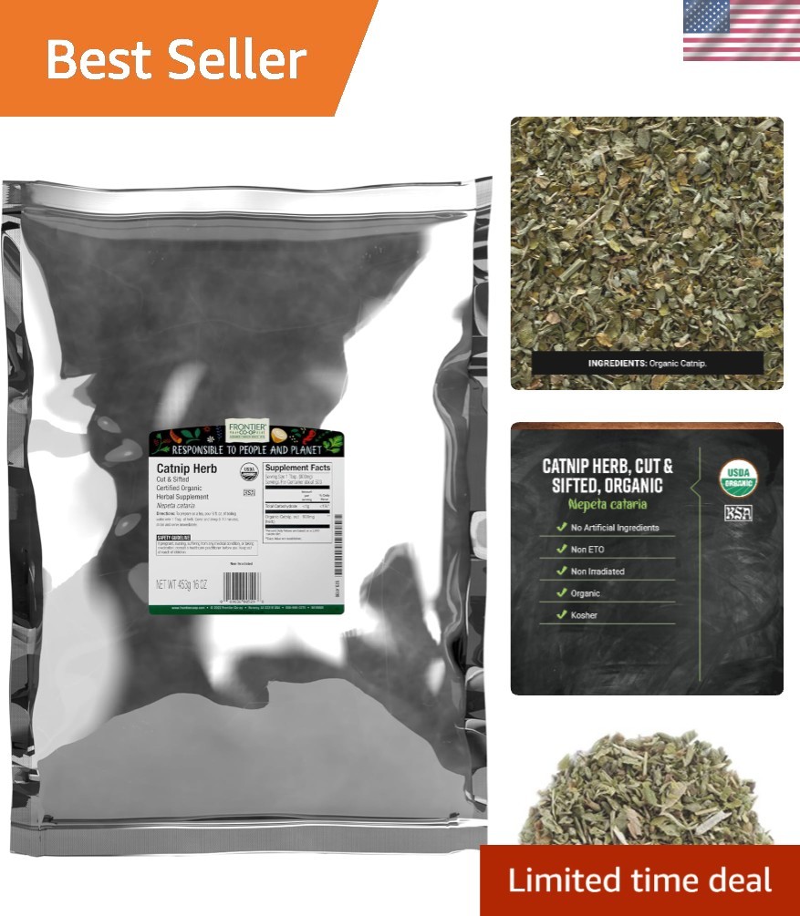 Organic Catnip 1-Pound Bulk Popular Tea Blend
