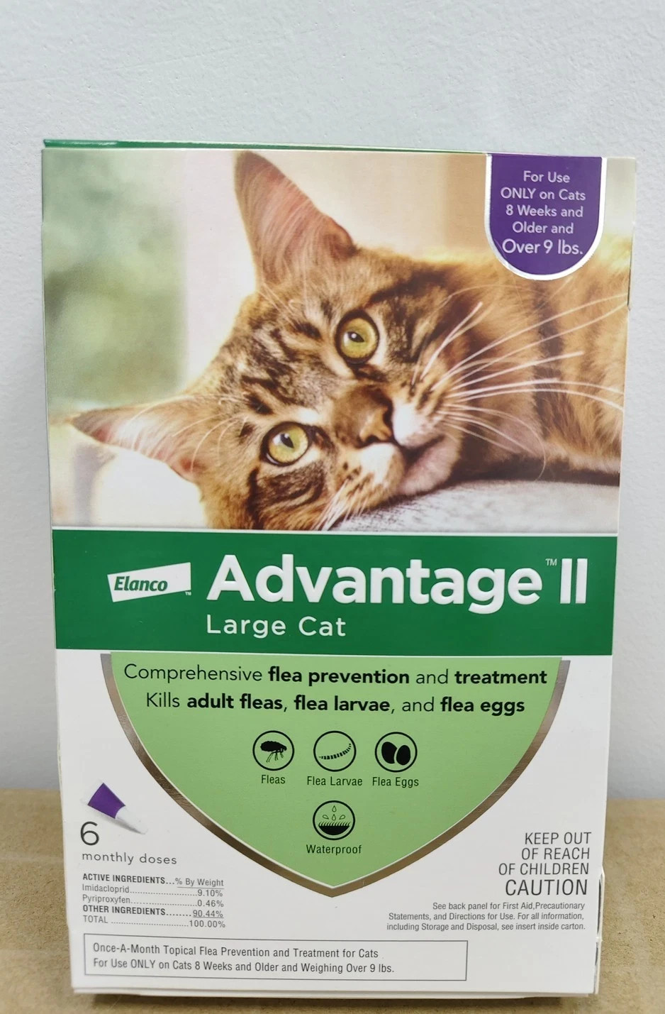 Advantage II Large Cat Flea Prevention Over 9lbs - 6 Pack