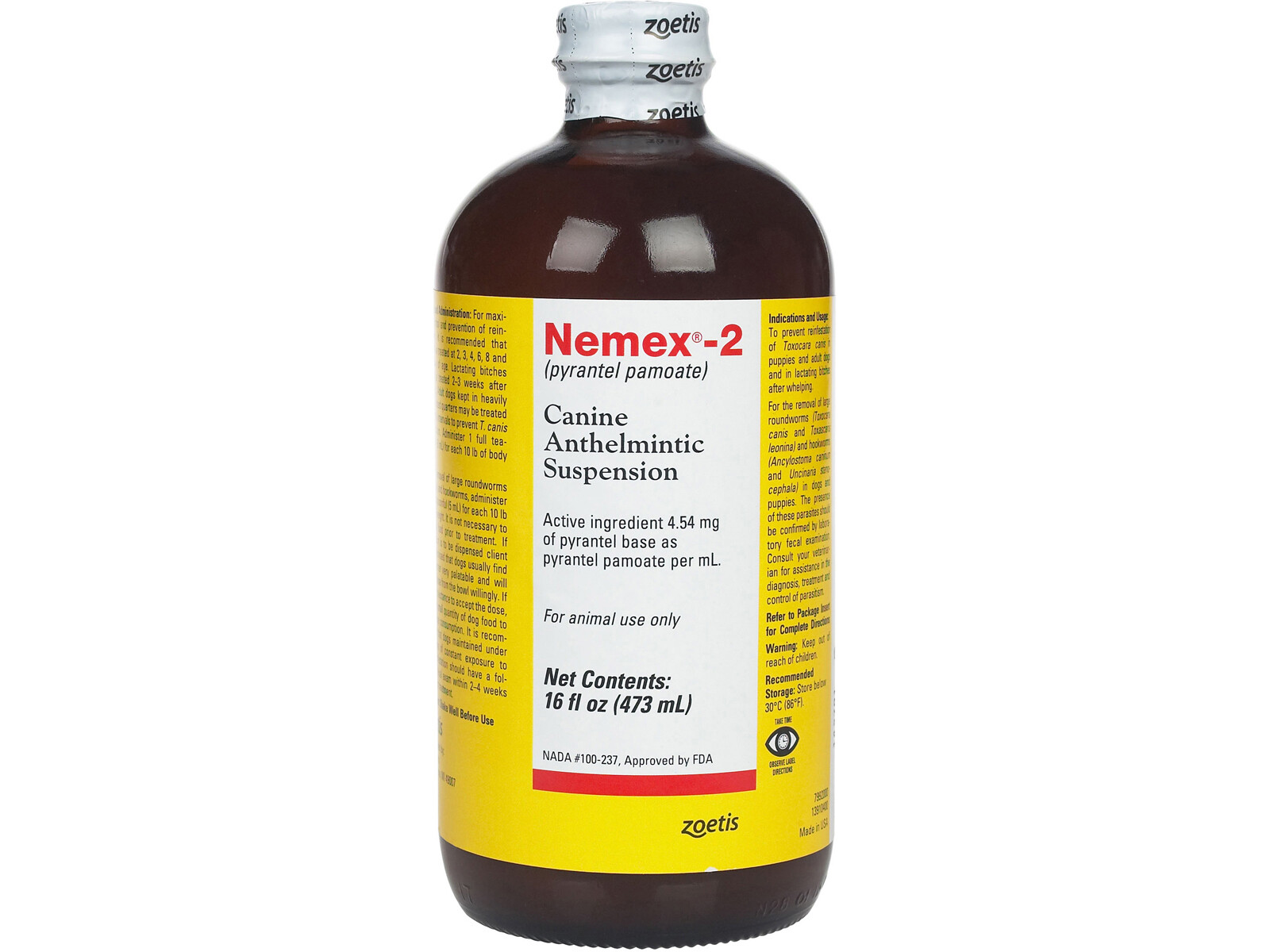 Nemex Canine Anthelmintic Wormer Liquid Suspension - 16 oz