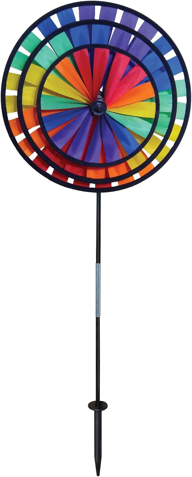 Rainbow Triple Wheel Spinner - Ground Stake Included - Color...